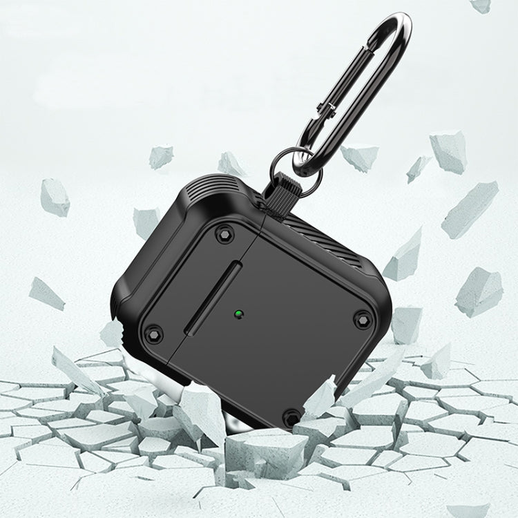 For AirPods 1 / 2 Wing TPU + PC Shockproof Earphone Protective Case(Black Green) - For AirPods 1/2 by PMC Jewellery | Online Shopping South Africa | PMC Jewellery | Buy Now Pay Later Mobicred