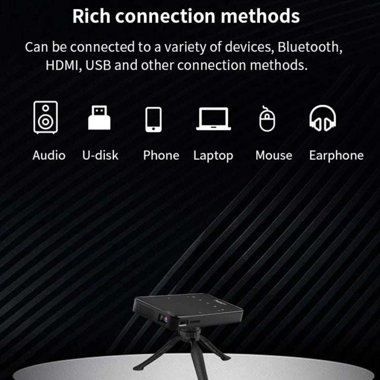 S90 DLP Android 9.0 1GB+8GB 4K Mini WiFi Smart Projector, Power Plug:AU Plug(Black) - Mini Projector by PMC Jewellery | Online Shopping South Africa | PMC Jewellery | Buy Now Pay Later Mobicred