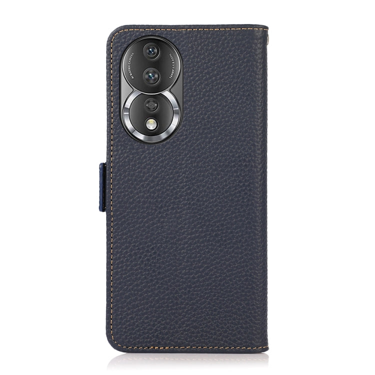For Honor 80 Pro KHAZNEH Side-Magnetic Litchi Genuine Leather RFID Phone Case(Blue) - Honor Cases by PMC TechLife | Online Shopping South Africa | PMC TechLife | Buy Now Pay Later Mobicred