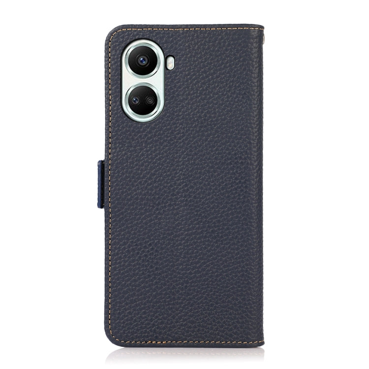 For Huawei nova 10 SE KHAZNEH Side-Magnetic Litchi Genuine Leather RFID Phone Case(Blue) - Huawei Cases by PMC TechLife | Online Shopping South Africa | PMC TechLife | Buy Now Pay Later Mobicred