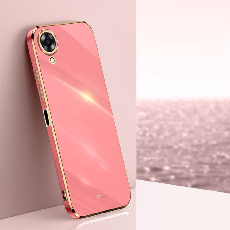 For OPPO A17k XINLI Straight 6D Plating Gold Edge TPU Phone Case(Hawthorn Red) - OPPO Cases by PMC TechLife | Online Shopping South Africa | PMC TechLife