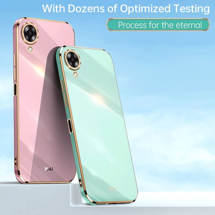 For OPPO A17k XINLI Straight 6D Plating Gold Edge TPU Phone Case(Hawthorn Red) - OPPO Cases by PMC TechLife | Online Shopping South Africa | PMC TechLife