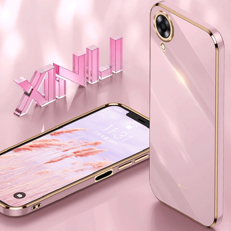 For OPPO A17k XINLI Straight 6D Plating Gold Edge TPU Phone Case(Hawthorn Red) - OPPO Cases by PMC TechLife | Online Shopping South Africa | PMC TechLife