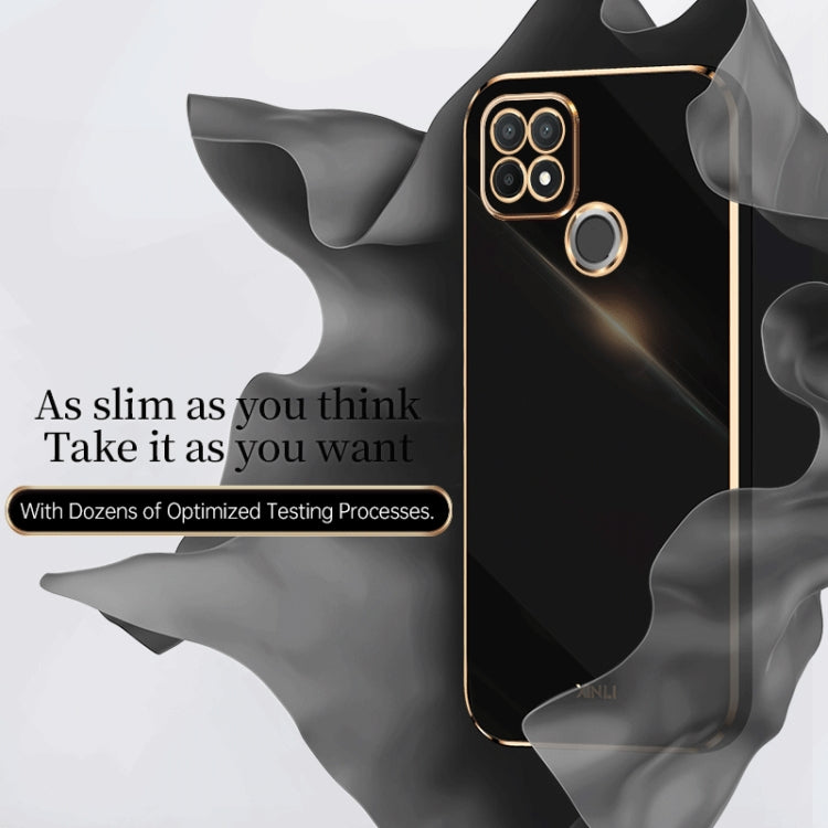 For Realme C21Y XINLI Straight 6D Plating Gold Edge TPU Phone Case(Black) - Realme Cases by PMC TechLife | Online Shopping South Africa | PMC TechLife | Buy Now Pay Later Mobicred