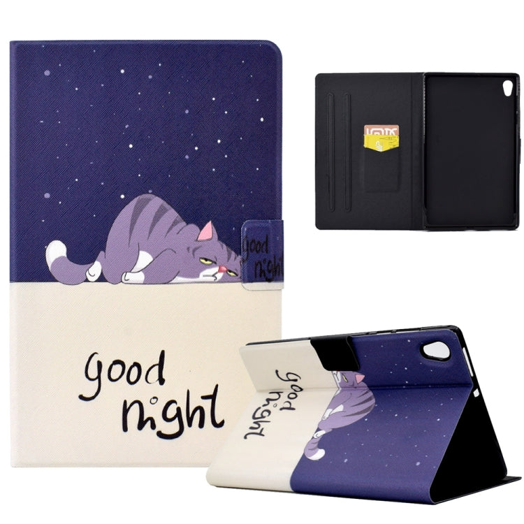 For Lenovo Tab M10 HD Gen 2 Electric Pressed TPU Smart Leather Tablet Case(Lazy Cat) - Lenovo by PMC TechLife | Online Shopping South Africa | PMC TechLife | Buy Now Pay Later Mobicred
