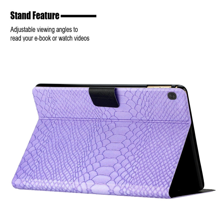 For Lenovo Tab M10 Solid Color Crocodile Texture Leather Smart Tablet Case(Purple) - Lenovo by PMC TechLife | Online Shopping South Africa | PMC TechLife | Buy Now Pay Later Mobicred