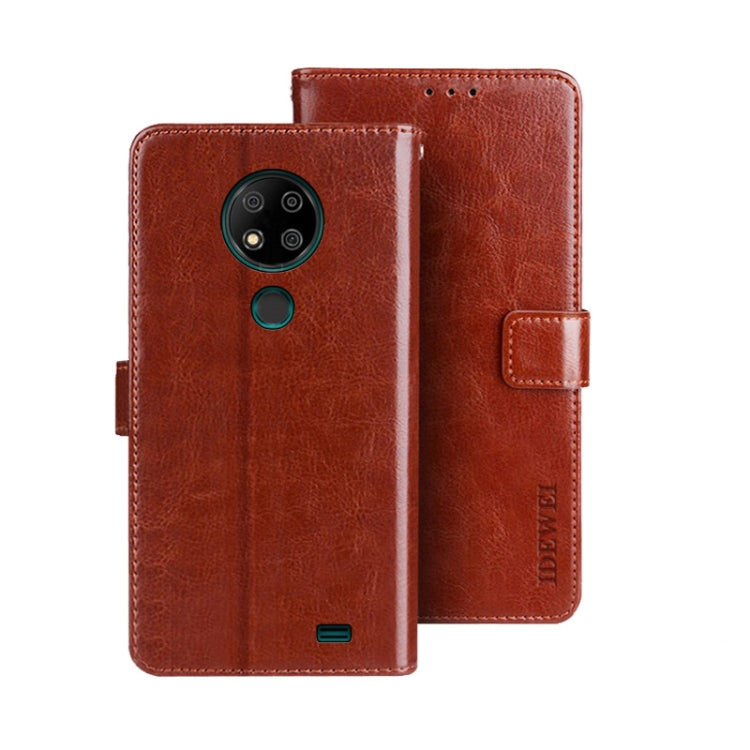 For Oukitel C19 Pro idewei Crazy Horse Texture Leather Phone Case(Brown) - More Brand by idewei | Online Shopping South Africa | PMC Jewellery | Buy Now Pay Later Mobicred