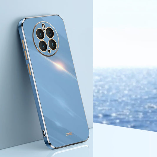 For Huawei Mate 50 Pro XINLI Straight 6D Plating Gold Edge TPU Shockproof Case(Celestial Blue) - Huawei Cases by PMC Jewellery | Online Shopping South Africa | PMC Jewellery