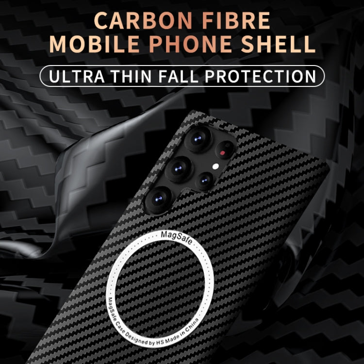 For Samsung Galaxy S23 5G Carbon Fiber Texture MagSafe Magnetic Phone Case(Blue) - Galaxy S23 5G Cases by PMC TechLife | Online Shopping South Africa | PMC TechLife