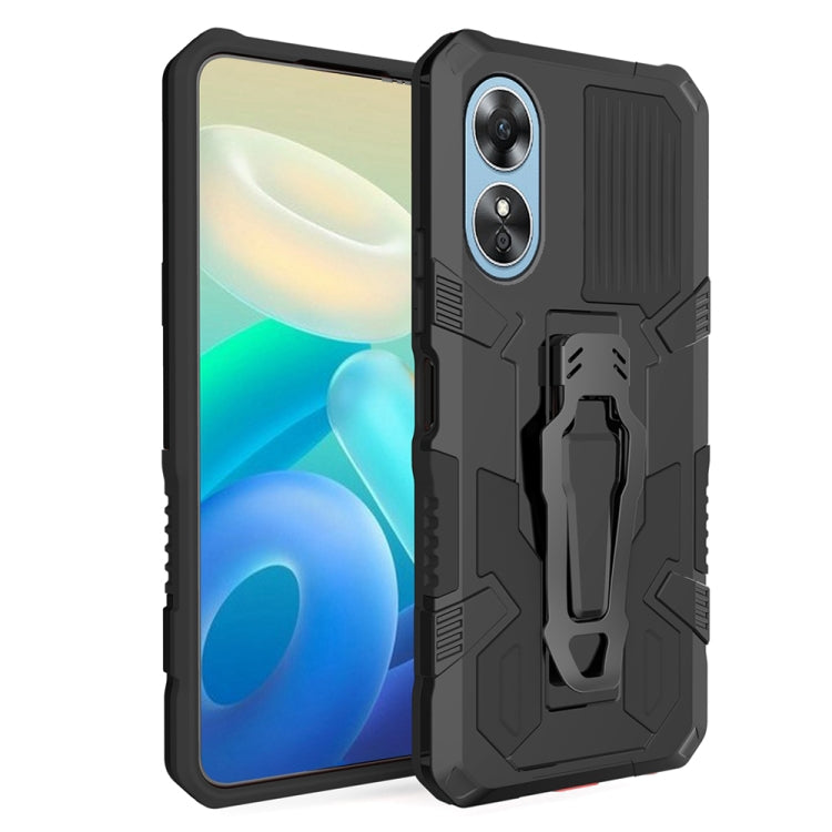 For OPPO A17 Armor Warrior Shockproof PC + TPU Phone Case(Black) - OPPO Cases by PMC TechLife | Online Shopping South Africa | PMC TechLife | Buy Now Pay Later Mobicred