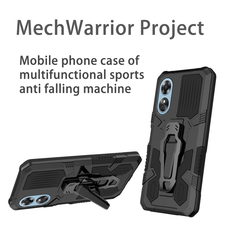 For OPPO A17 Armor Warrior Shockproof PC + TPU Phone Case(Black) - OPPO Cases by PMC TechLife | Online Shopping South Africa | PMC TechLife | Buy Now Pay Later Mobicred