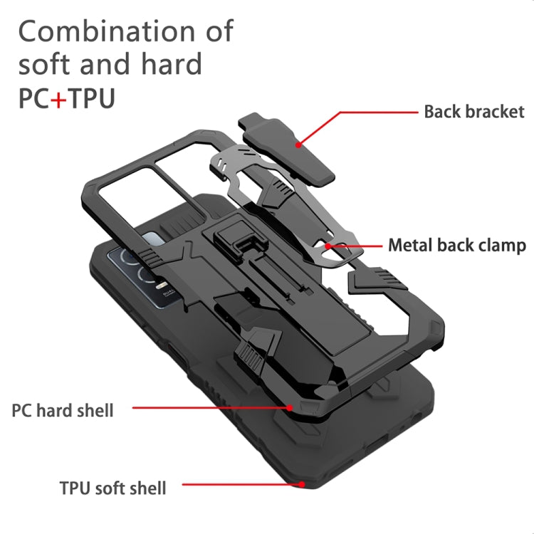 For OPPO A17 Armor Warrior Shockproof PC + TPU Phone Case(Black) - OPPO Cases by PMC TechLife | Online Shopping South Africa | PMC TechLife | Buy Now Pay Later Mobicred