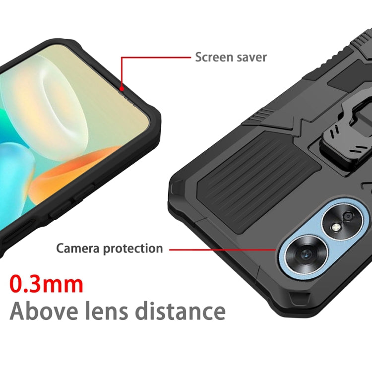 For OPPO A17 Armor Warrior Shockproof PC + TPU Phone Case(Black) - OPPO Cases by PMC TechLife | Online Shopping South Africa | PMC TechLife | Buy Now Pay Later Mobicred