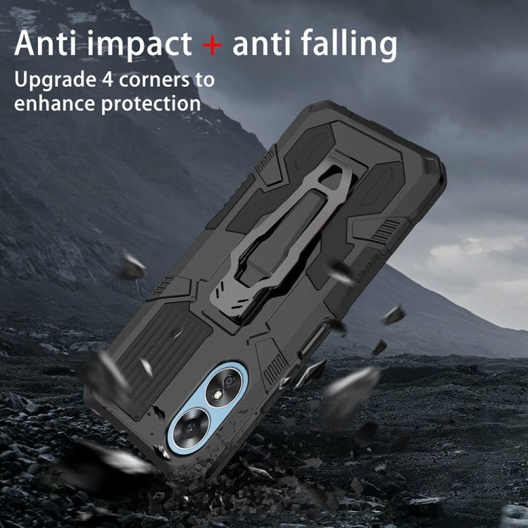 For OPPO A17 Armor Warrior Shockproof PC + TPU Phone Case(Black) - OPPO Cases by PMC TechLife | Online Shopping South Africa | PMC TechLife | Buy Now Pay Later Mobicred