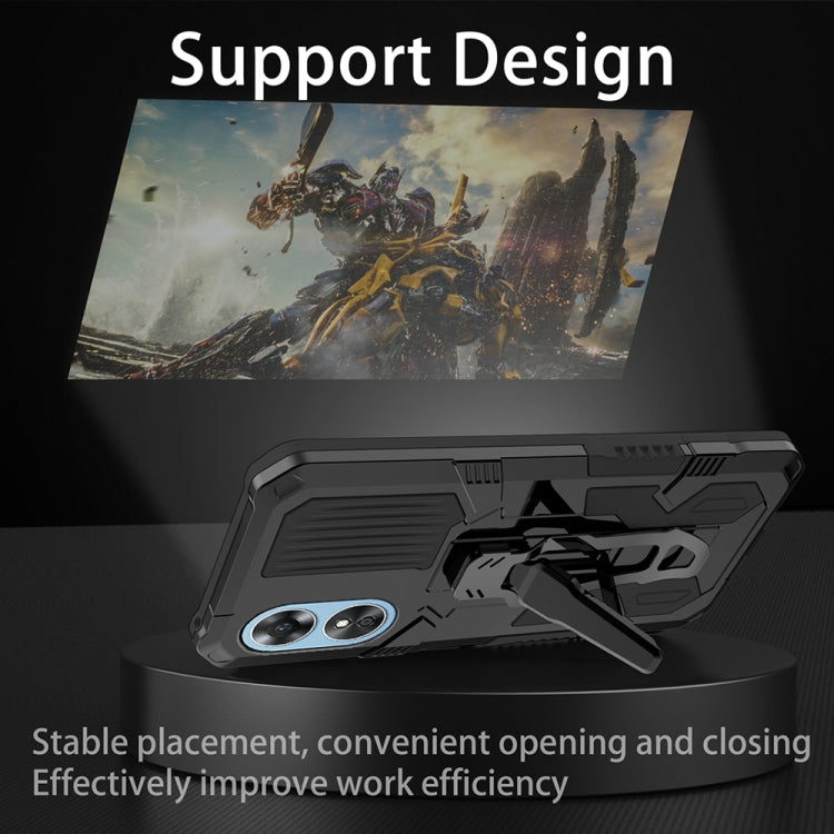 For OPPO A17 Armor Warrior Shockproof PC + TPU Phone Case(Black) - OPPO Cases by PMC TechLife | Online Shopping South Africa | PMC TechLife | Buy Now Pay Later Mobicred