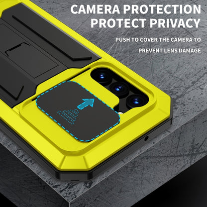 For Samsung Galaxy S23 5G R-JUST Sliding Camera Design Life Waterproof Dustproof Shockproof Phone Case(Yellow) - Galaxy S23 5G Cases by R-JUST | Online Shopping South Africa | PMC Jewellery