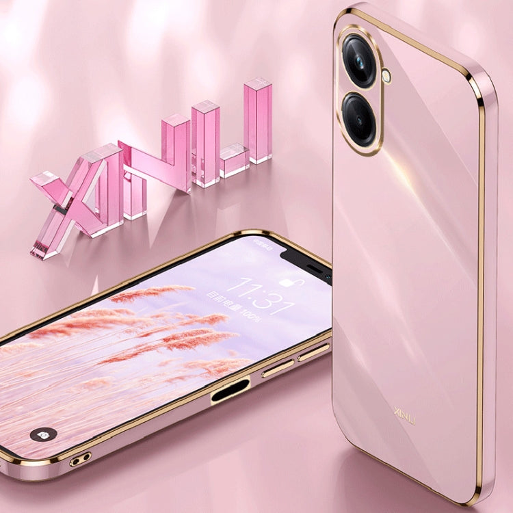 For Realme 10 4G XINLI Straight Edge 6D Electroplate TPU Phone Case(Black) - Realme Cases by XINLI | Online Shopping South Africa | PMC TechLife | Buy Now Pay Later Mobicred