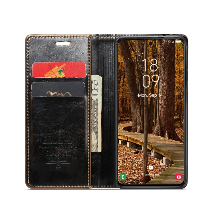 For Samsung Galaxy S23 5G CaseMe 003 Crazy Horse Texture Leather Phone Case(Coffee) - Galaxy S23 5G Cases by CaseMe | Online Shopping South Africa | PMC Jewellery | Buy Now Pay Later Mobicred