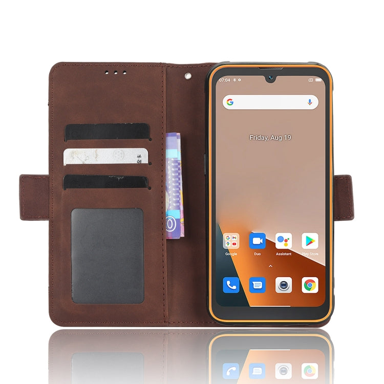 For Blackview BV5200 Skin Feel Calf Texture Card Slots Leather Phone Case(Brown) - More Brand by PMC TechLife | Online Shopping South Africa | PMC TechLife | Buy Now Pay Later Mobicred
