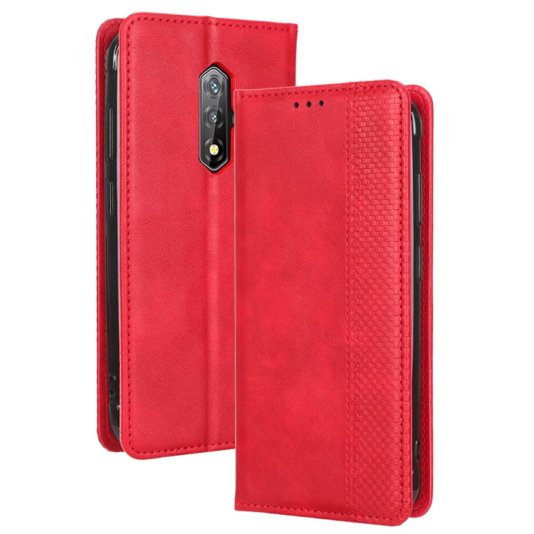 For Blackview BV5200 Magnetic Buckle Retro Texture Leather Phone Case(Red) - More Brand by PMC Jewellery | Online Shopping South Africa | PMC Jewellery | Buy Now Pay Later Mobicred