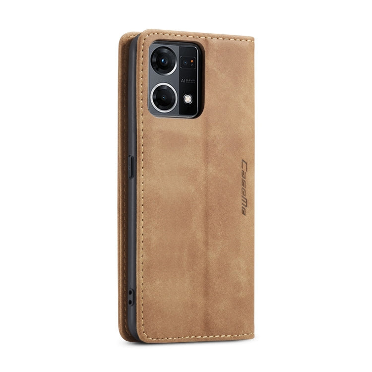 For OPPO Reno7 4G Indonesia/F21 Pro 4G/Reno8 4G CaseMe 013 Multifunctional Horizontal Flip Leather Phone Case(Brown) - OPPO Cases by CaseMe | Online Shopping South Africa | PMC Jewellery | Buy Now Pay Later Mobicred