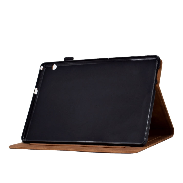 For Huawei MediaPad T5 Tower Embossed Leather Tablet Case(Brown) - Huawei by PMC TechLife | Online Shopping South Africa | PMC TechLife | Buy Now Pay Later Mobicred