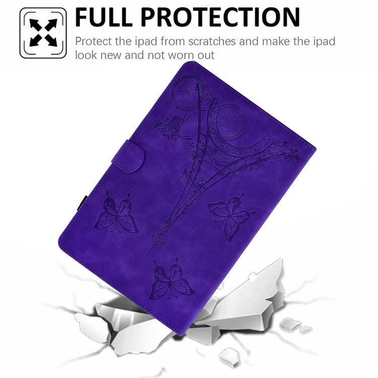 For Amazon Kindle Fire HD8 2022/2020 Tower Embossed Leather Smart Tablet Case(Purple) - Amazon by PMC TechLife | Online Shopping South Africa | PMC TechLife | Buy Now Pay Later Mobicred