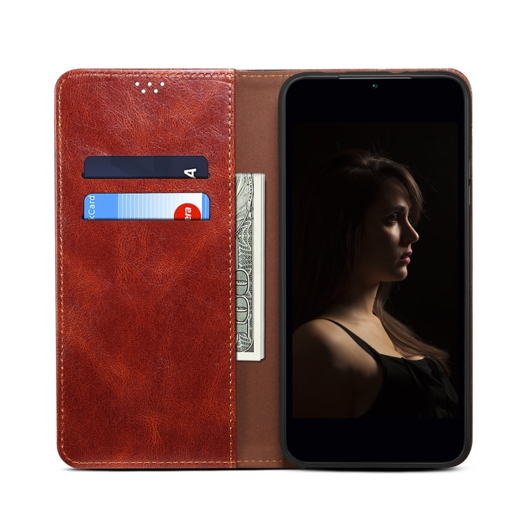 For vivo X90 Oil Wax Crazy Horse Texture Leather Phone Case(Brown) - vivo Cases by PMC TechLife | Online Shopping South Africa | PMC TechLife