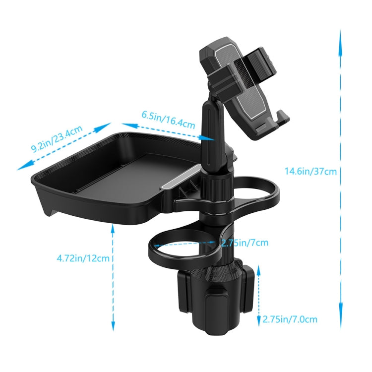 B06 Car Drink Water Cup Mobile Phone Holder 360 Degree Rotating Dinner Plate(Grey) - Car Drink Holders by PMC TechLife | Online Shopping South Africa | PMC TechLife | Buy Now Pay Later Mobicred