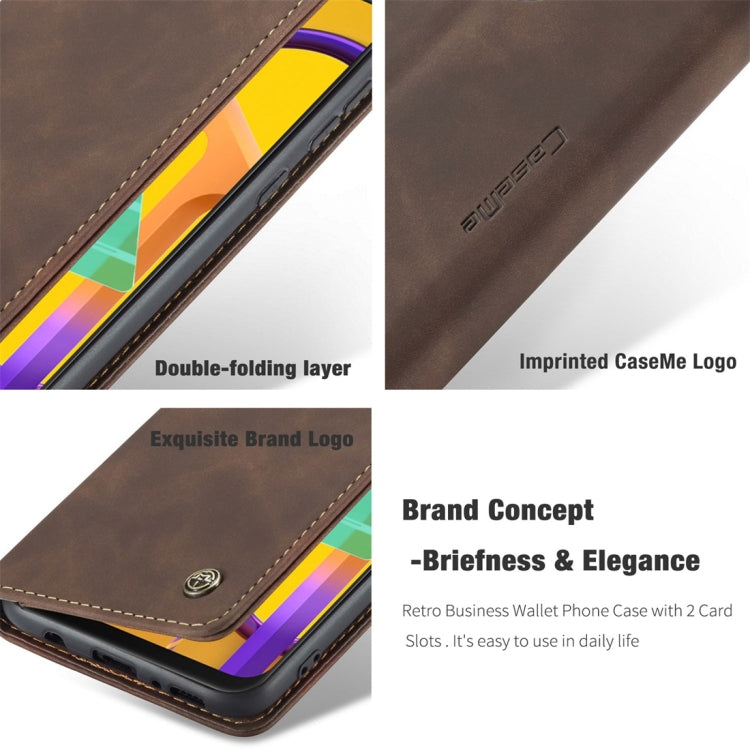 For Galaxy M30S / M21 CaseMe-013 Multifunctional Horizontal Flip Leather Case with Card Slot & Holder & Wallet(Coffee) - Galaxy Phone Cases by CaseMe | Online Shopping South Africa | PMC Jewellery