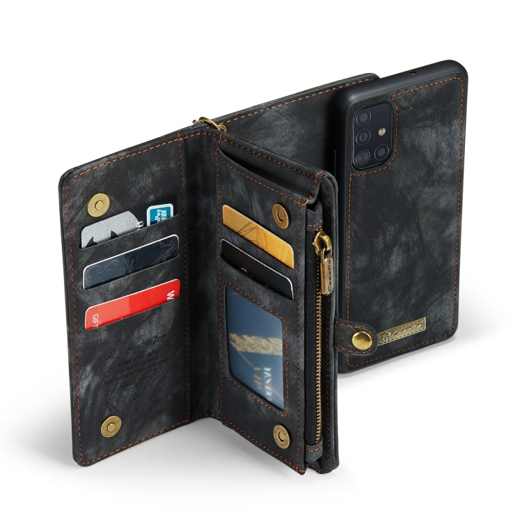 For Samsung Galaxy A51 CaseMe-008 Detachable Multifunctional Flip Leather Phone Case(Black) - free shipping - PMC Jewellery - Order now!