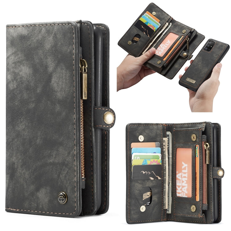 For Galaxy A71 CaseMe Detachable Multifunctional Horizontal Flip Leather Case, with Card Slot & Holder & Zipper Wallet & Photo Frame(Black) - Galaxy Phone Cases by CaseMe | Online Shopping South Africa | PMC Jewellery | Buy Now Pay Later Mobicred