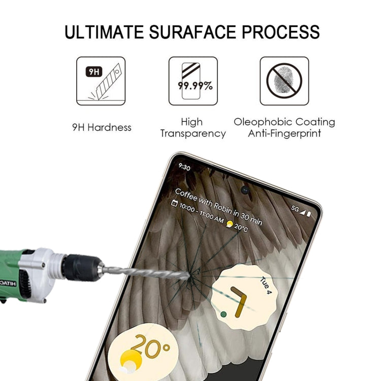 For Google Pixel 7 Pro 2pcs Full Glue Tempered Glass Full Film with 2pcs Aluminum Lens Film Set - Google Tempered Glass by PMC TechLife | Online Shopping South Africa | PMC TechLife