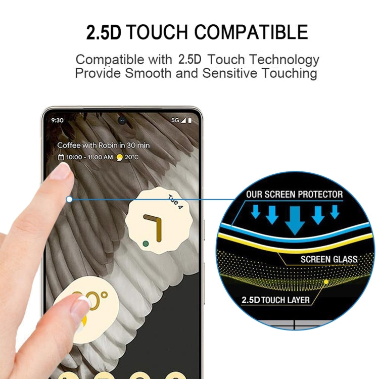 For Google Pixel 7 Pro 2pcs Full Glue Tempered Glass Full Film with 2pcs Aluminum Lens Film Set - Google Tempered Glass by PMC TechLife | Online Shopping South Africa | PMC TechLife