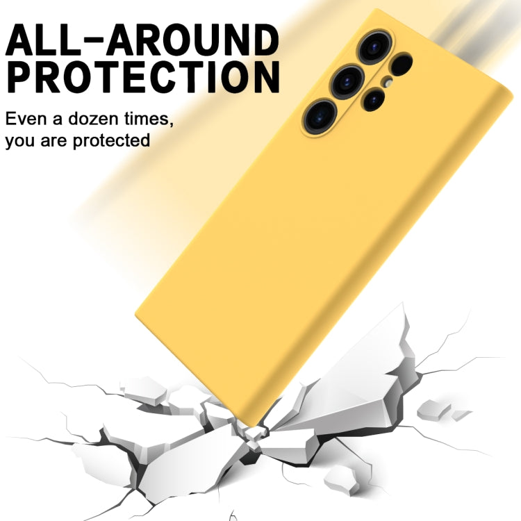 For Samsung Galaxy S24 Ultra 5G Solid Color Liquid Silicone Dropproof Full Coverage Phone Case(Yellow) - free shipping - PMC TechLife - Order now!