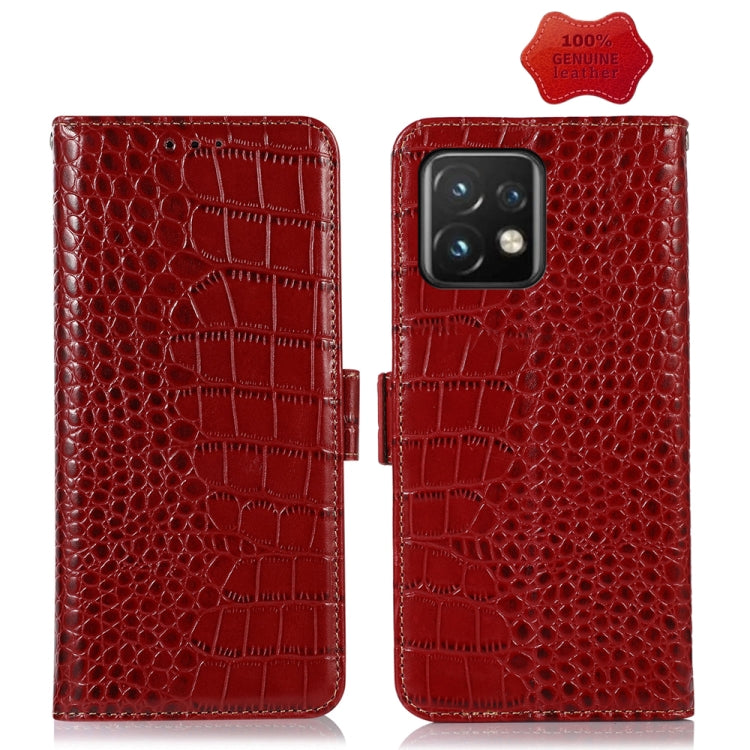For Motorola Moto X40 Pro Crocodile Top Layer Cowhide Leather Phone Case(Red) - Motorola Cases by PMC TechLife | Online Shopping South Africa | PMC TechLife | Buy Now Pay Later Mobicred
