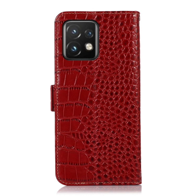 For Motorola Moto X40 Pro Crocodile Top Layer Cowhide Leather Phone Case(Red) - Motorola Cases by PMC TechLife | Online Shopping South Africa | PMC TechLife | Buy Now Pay Later Mobicred