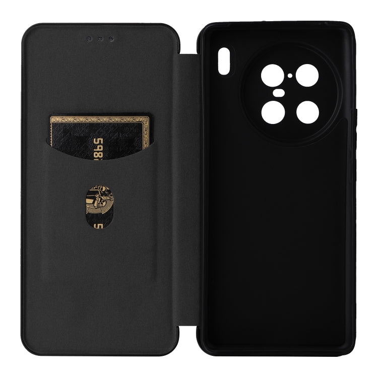 For vivo X90 Pro+ 5G Carbon Fiber Texture Flip Leather Phone Case(Black) - vivo Cases by PMC TechLife | Online Shopping South Africa | PMC TechLife