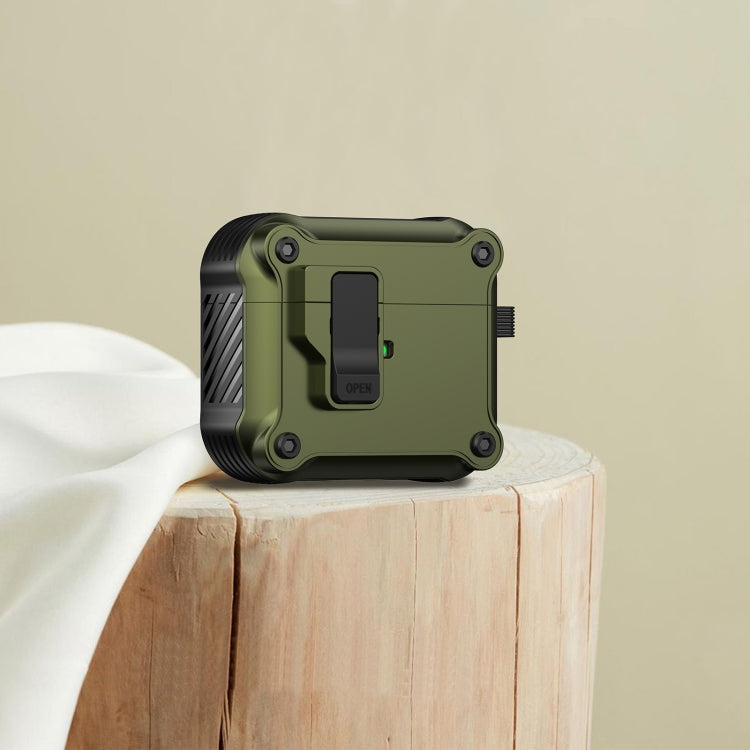 For AirPods 3 Eagle Shockproof Earphone Protective Case with Switch(Army Green) - For AirPods 3 by PMC Jewellery | Online Shopping South Africa | PMC Jewellery | Buy Now Pay Later Mobicred