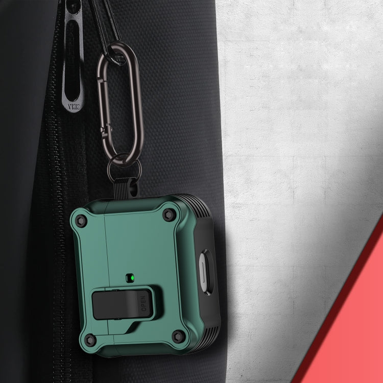 For AirPods 3 Eagle Shockproof Earphone Protective Case with Switch(Army Green) - For AirPods 3 by PMC Jewellery | Online Shopping South Africa | PMC Jewellery | Buy Now Pay Later Mobicred