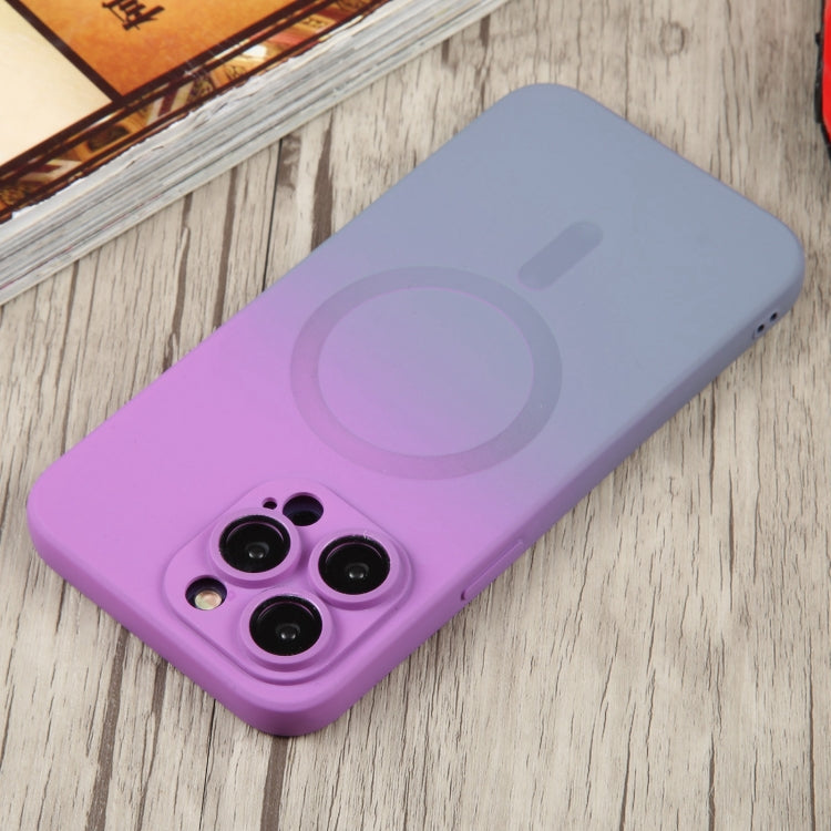 For iPhone 12 Pro Liquid TPU Silicone Gradient MagSafe Phone Case(Purple) - iPhone 12 / 12 Pro Cases by PMC TechLife | Online Shopping South Africa | PMC TechLife