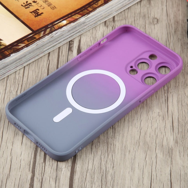 For iPhone 12 Pro Max Liquid TPU Silicone Gradient MagSafe Phone Case(Purple) - iPhone 12 Pro Max Cases by PMC TechLife | Online Shopping South Africa | PMC TechLife