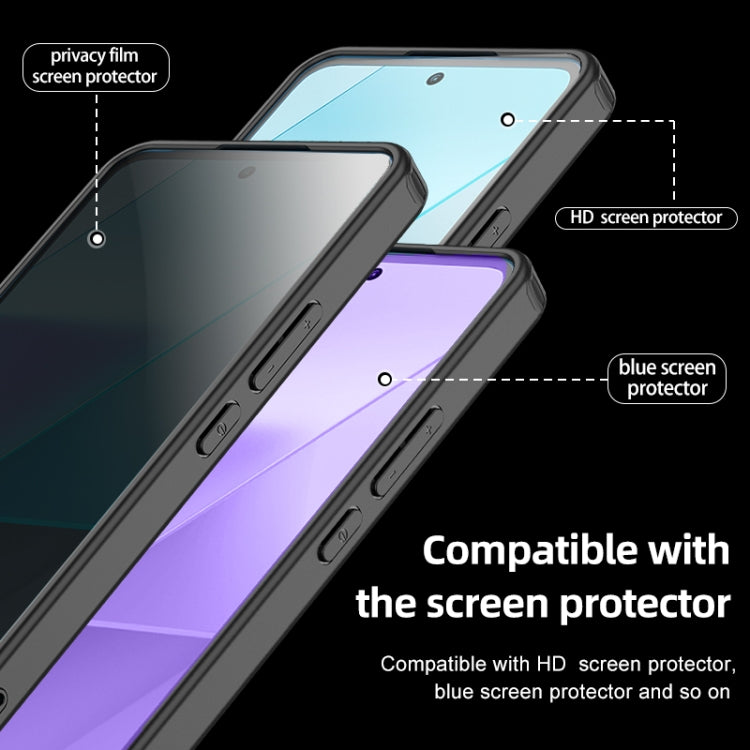 For Xiaomi Redmi Note 13 Pro Armor Clear TPU Hard PC Phone Case(Matte Black) - Note 13 Pro Cases by PMC TechLife | Online Shopping South Africa | PMC TechLife | Buy Now Pay Later Mobicred