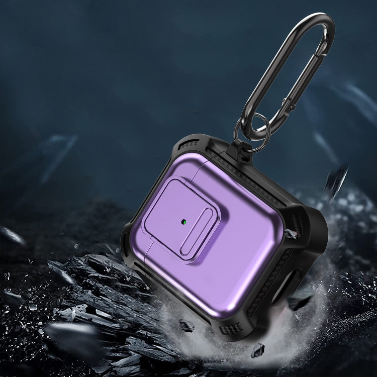 For AirPods 1 / 2 TPU + PC Shockproof Earphone Protective Case with Switch(Black) - For AirPods 1/2 by PMC Jewellery | Online Shopping South Africa | PMC Jewellery | Buy Now Pay Later Mobicred