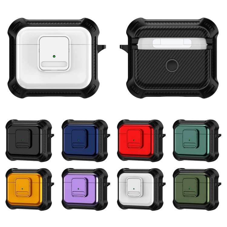 For AirPods 3 TPU + PC Shockproof Earphone Protective Case with Switch(Blue) - For AirPods 3 by PMC Jewellery | Online Shopping South Africa | PMC Jewellery | Buy Now Pay Later Mobicred