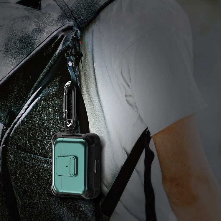 For AirPods Pro TPU + PC Shockproof Earphone Protective Case with Switch(Red) - For AirPods Pro by PMC Jewellery | Online Shopping South Africa | PMC Jewellery | Buy Now Pay Later Mobicred