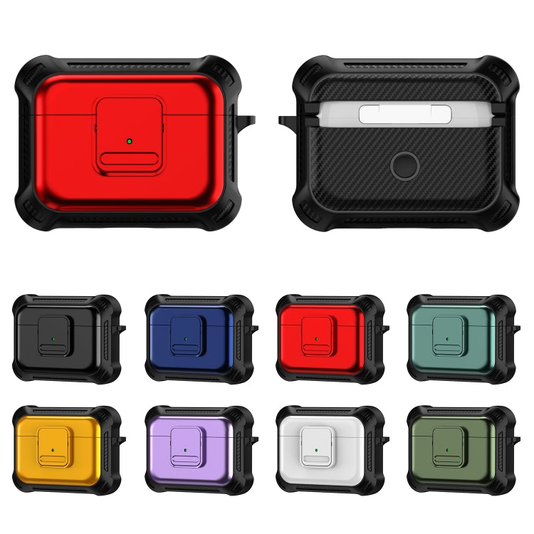 For AirPods Pro 2 TPU + PC Shockproof Earphone Protective Case with Switch(Army Green) - For AirPods Pro 2 by PMC Jewellery | Online Shopping South Africa | PMC Jewellery | Buy Now Pay Later Mobicred