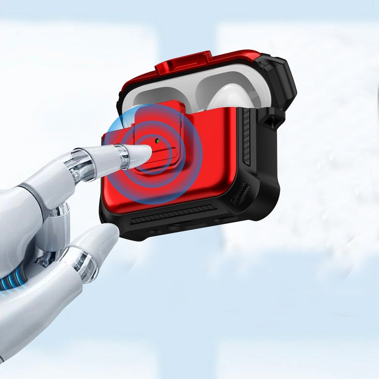 For AirPods Pro 2 TPU + PC Shockproof Earphone Protective Case with Switch(Black) - For AirPods Pro 2 by PMC TechLife | Online Shopping South Africa | PMC TechLife | Buy Now Pay Later Mobicred