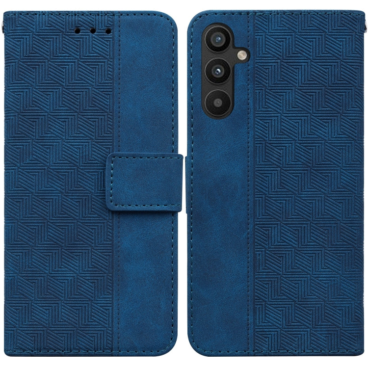 For Samsung Galaxy A54 5G Geometric Embossed Flip Leather Phone Case(Blue) - Galaxy Phone Cases by PMC TechLife | Online Shopping South Africa | PMC TechLife