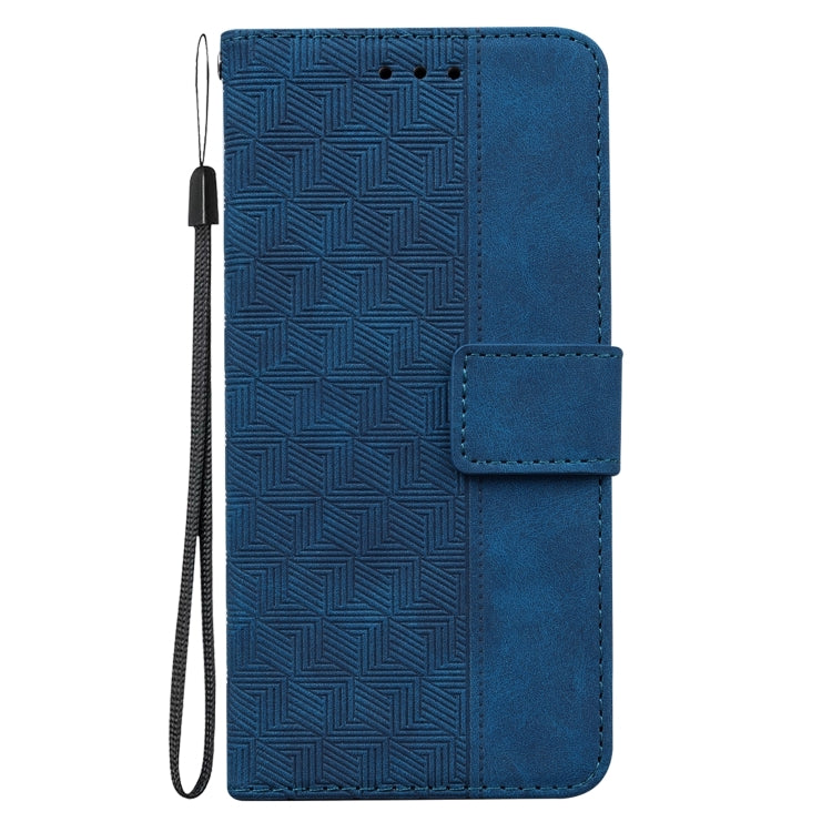For Samsung Galaxy A54 5G Geometric Embossed Flip Leather Phone Case(Blue) - Galaxy Phone Cases by PMC TechLife | Online Shopping South Africa | PMC TechLife